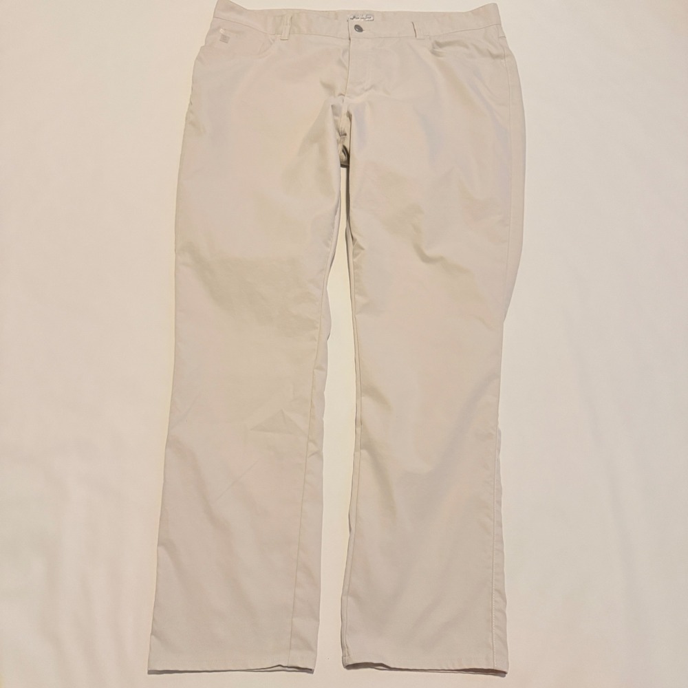 Peter Millar Performance Pants Mens 40x32 Stone Khaki 5-Pocket Golf Trousers